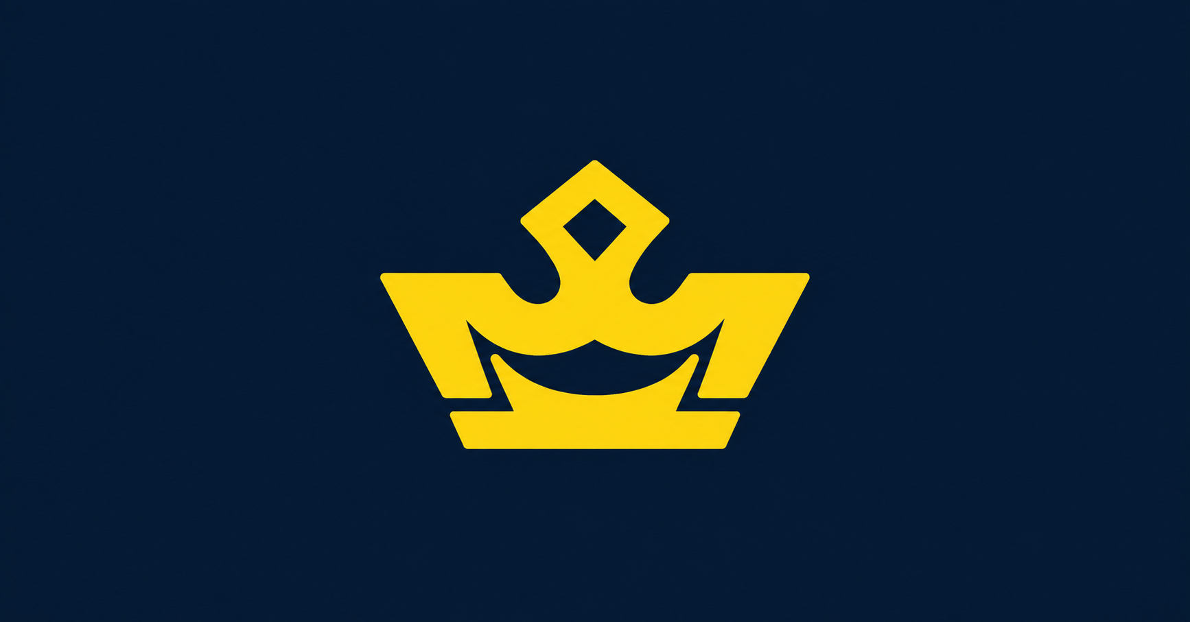 Rich Management gold crown logo on deep navy background